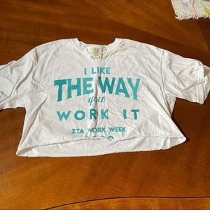 Zeta tau alpha work week cropped tee